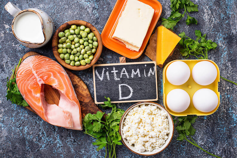 Foods with vitamin D are important for seniors.